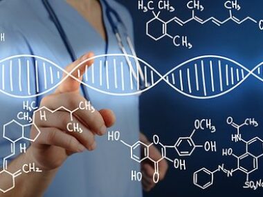 causative hEDS mutation/ehlersdanlosnews.com/scientist pointing dna