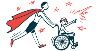 rare disease clinical trial participants | Ehlers Danlos News | Illustration of woman in cape pushing child in wheelchair