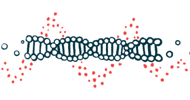 An illustration of DNA highlights its double helix structure.