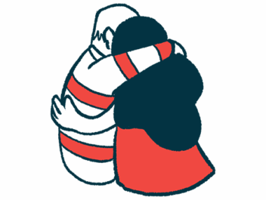 Illustration of two people hugging