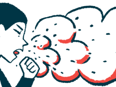 An illustration of a person coughing.