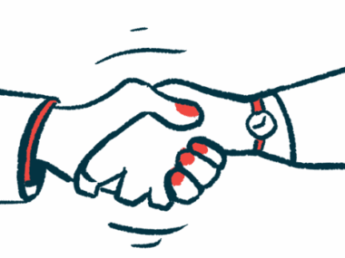 A handshake illustration shows a close-up of two hands clasped.