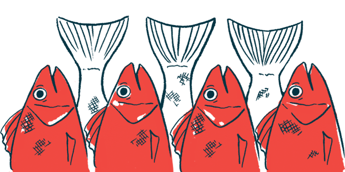 An illustration shows orange fish and white fish.