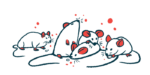 An illustration shows a group of mice.