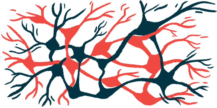 An illustration shows neurons in black and red.