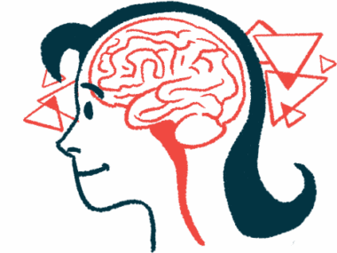 The human brain is seen inside the head of a person shown in a profile view.