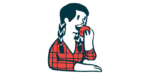 An illustration is shown of a woman eating an apple.